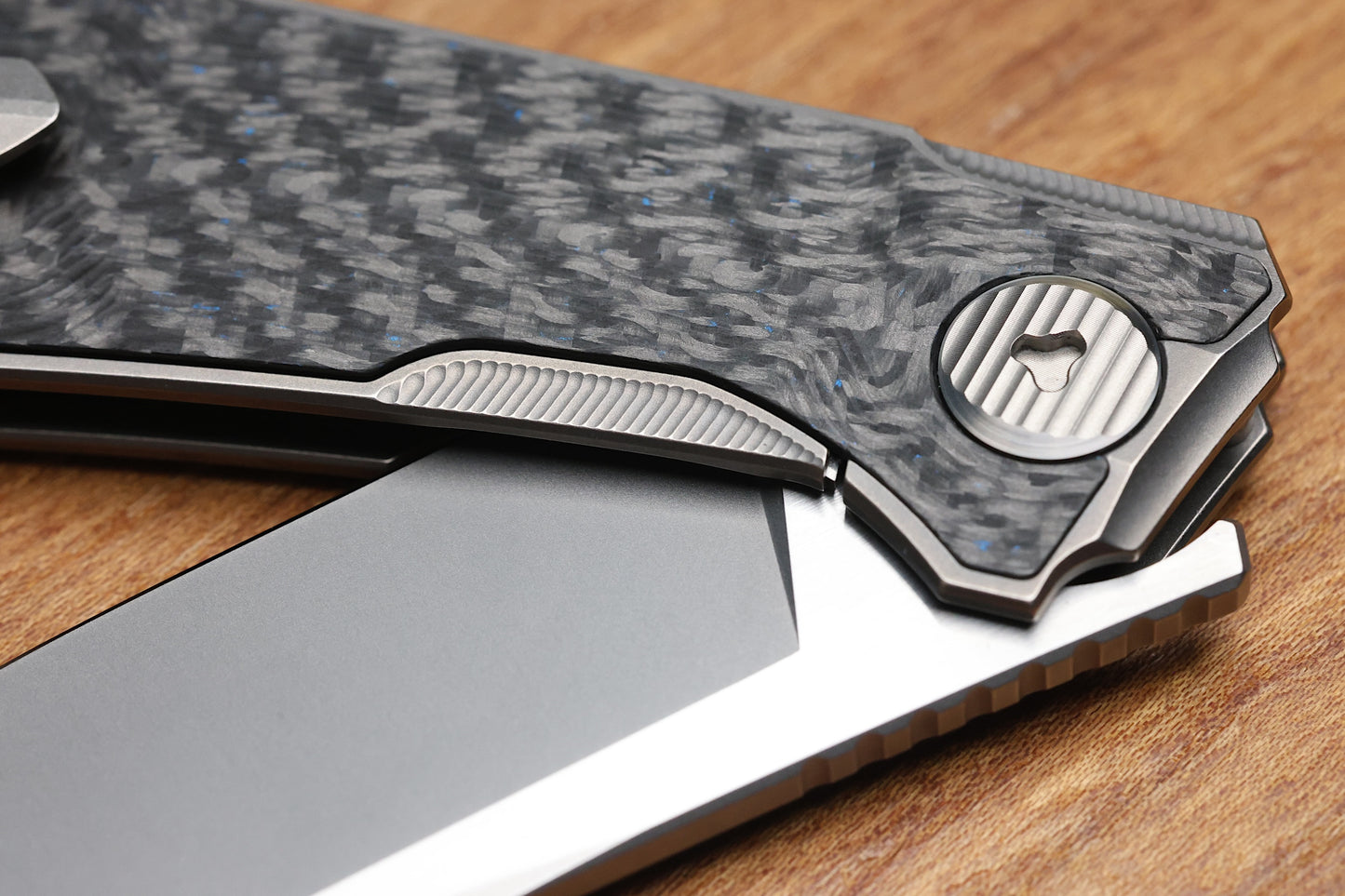 SHIROGOROV PIKE - MAGNACUT BLADE - TITANIUM/BLUE CARBON FIBER - MRBS (DMITRY SINKEVICH DESIGN)