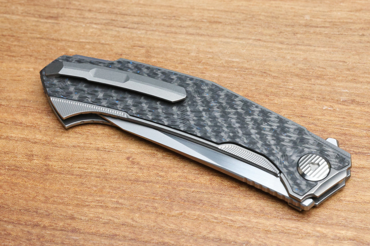 SHIROGOROV PIKE - MAGNACUT BLADE - TITANIUM/BLUE CARBON FIBER - MRBS (DMITRY SINKEVICH DESIGN)