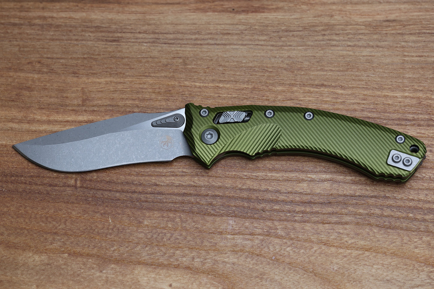 MICROTECH AMPHIBIAN RAM LOK OD GREEN FLUTED ALUMINUM & APOCALYPTIC M390MK 137RL-10 APFLOD