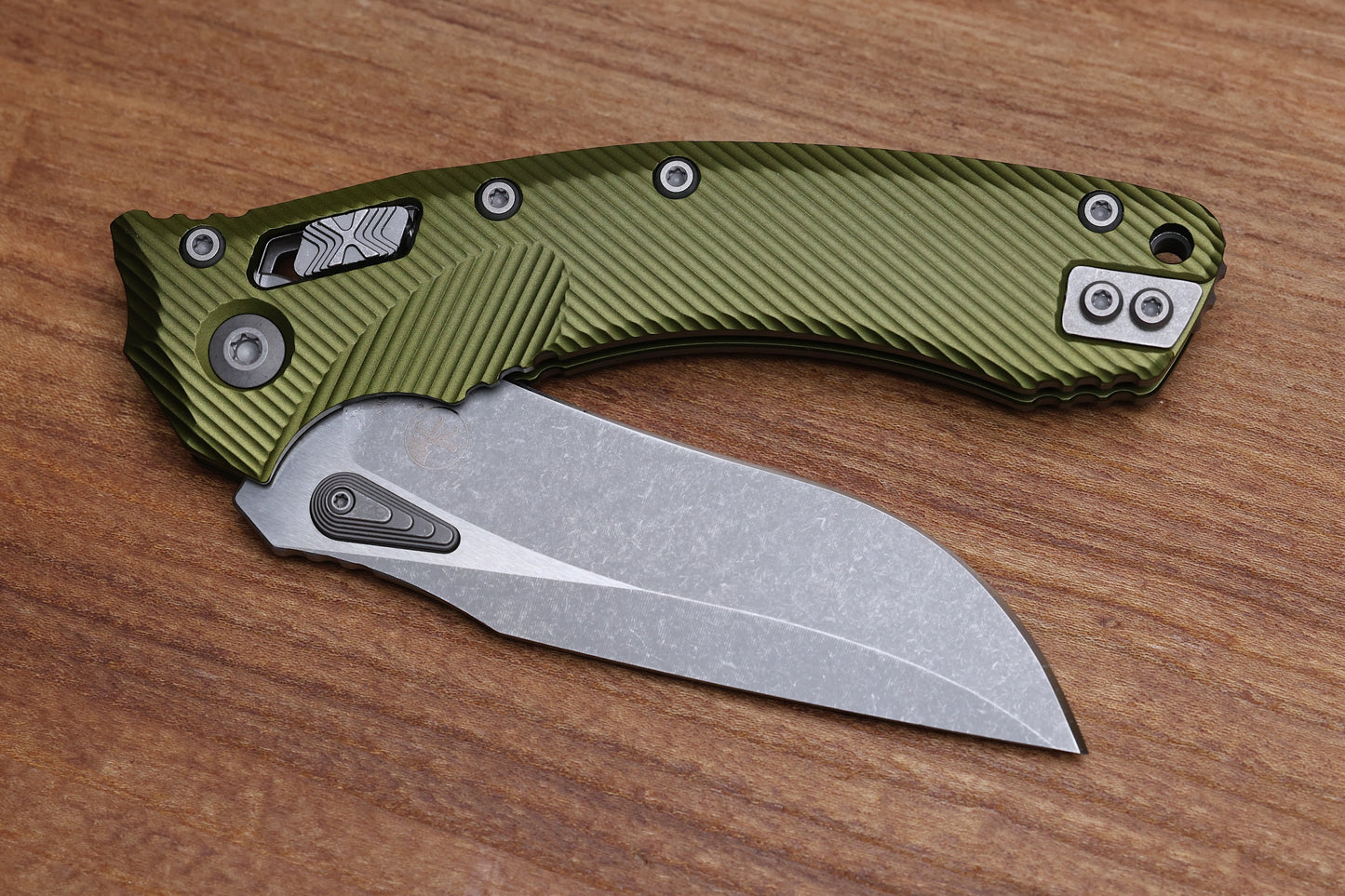 MICROTECH AMPHIBIAN RAM LOK OD GREEN FLUTED ALUMINUM & APOCALYPTIC M390MK 137RL-10 APFLOD