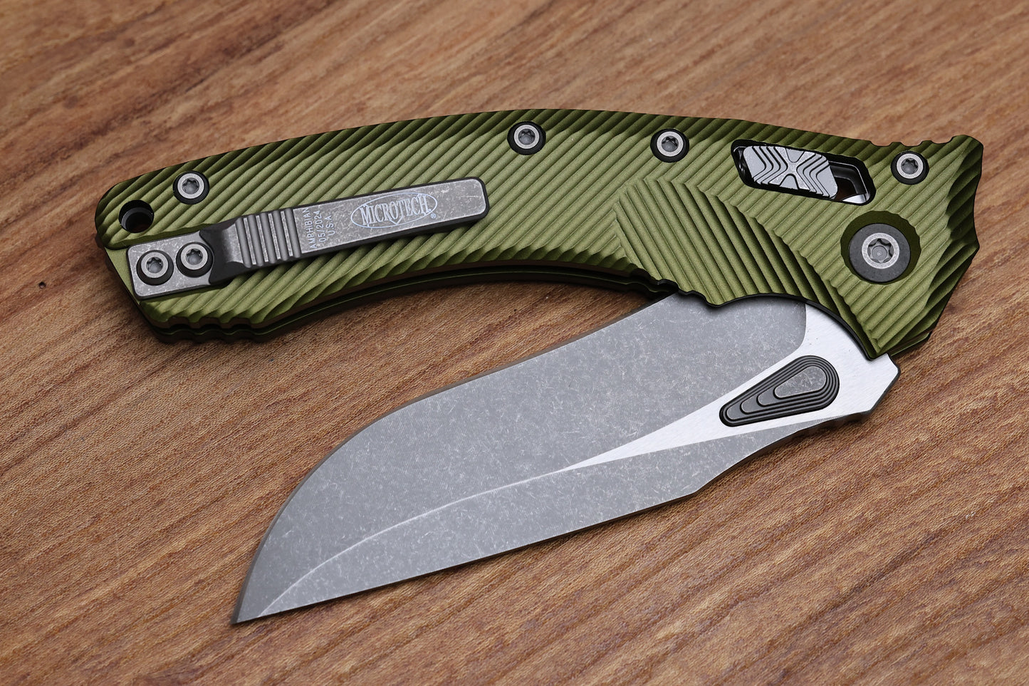 MICROTECH AMPHIBIAN RAM LOK OD GREEN FLUTED ALUMINUM & APOCALYPTIC M390MK 137RL-10 APFLOD