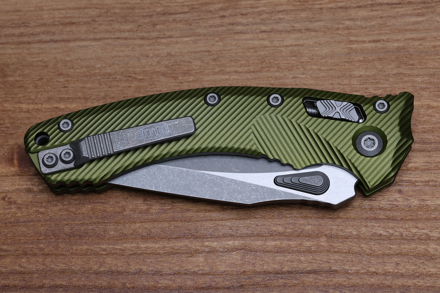 MICROTECH AMPHIBIAN RAM LOK OD GREEN FLUTED ALUMINUM & APOCALYPTIC M390MK 137RL-10 APFLOD