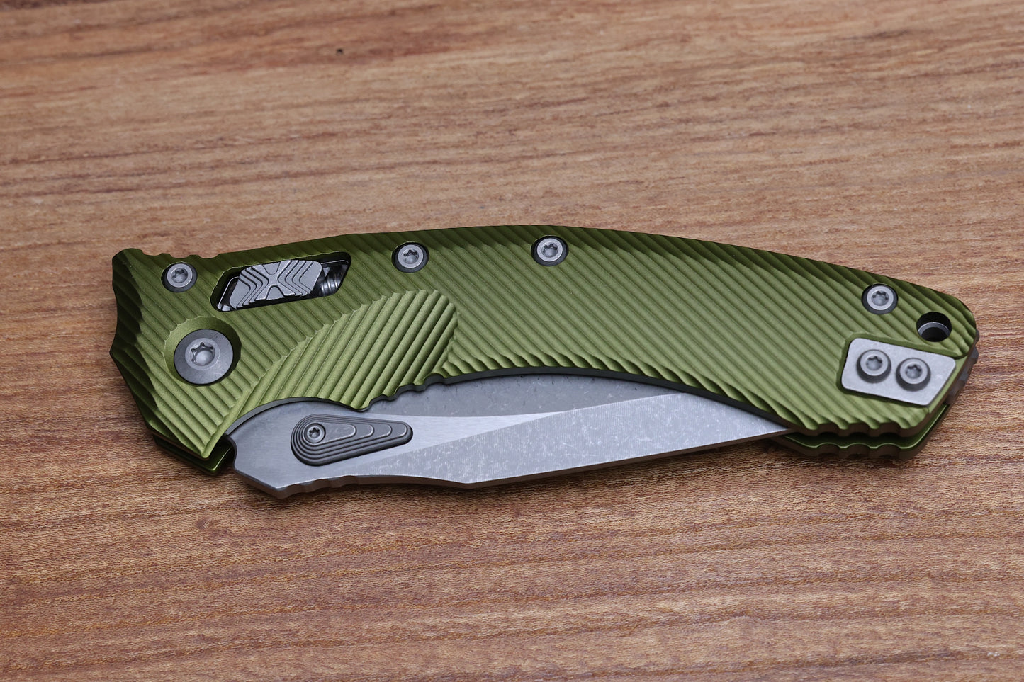 MICROTECH AMPHIBIAN RAM LOK OD GREEN FLUTED ALUMINUM & APOCALYPTIC M390MK 137RL-10 APFLOD