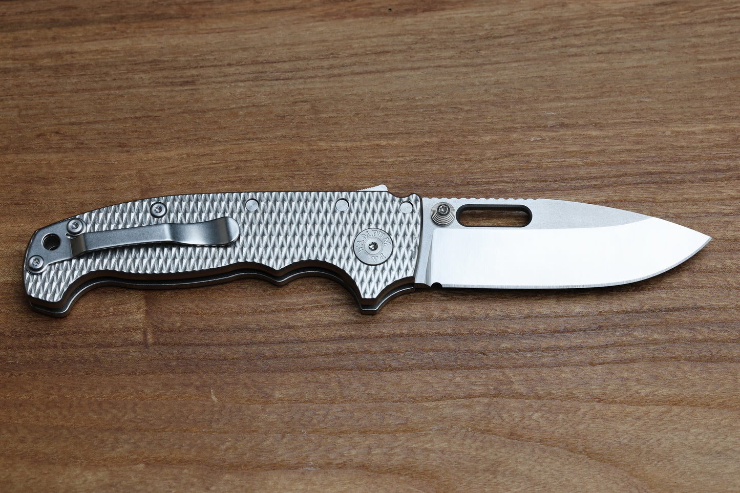 DEMKO KNIVES MG AD20 DROP POINT TWO TONE MAGNACUT & TEXTURED TITANIUM