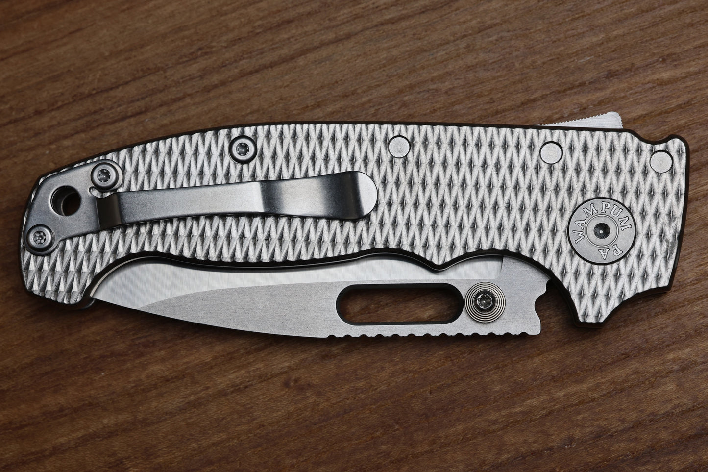 DEMKO KNIVES MG AD20 DROP POINT TWO TONE MAGNACUT & TEXTURED TITANIUM