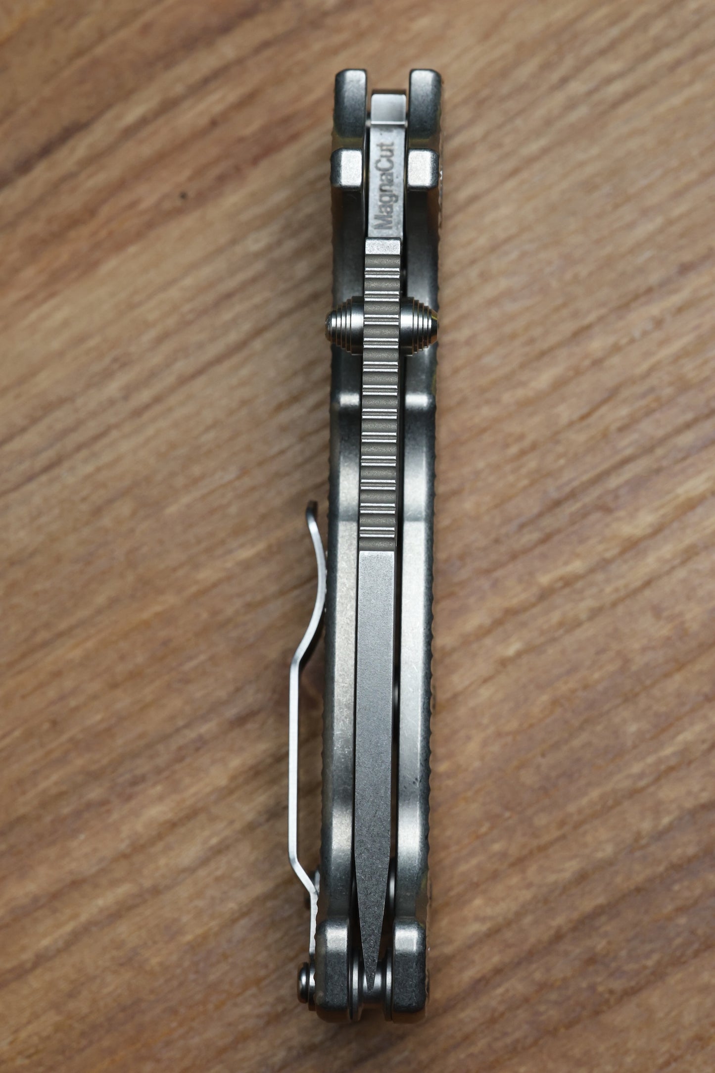 DEMKO KNIVES MG AD20 DROP POINT TWO TONE MAGNACUT & TEXTURED TITANIUM