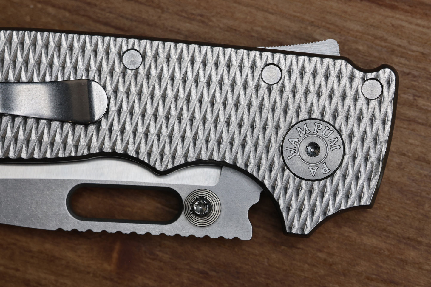 DEMKO KNIVES MG AD20 DROP POINT TWO TONE MAGNACUT & TEXTURED TITANIUM