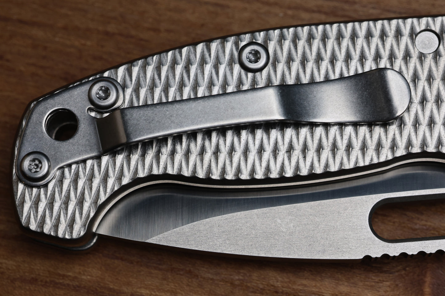 DEMKO KNIVES MG AD20 DROP POINT TWO TONE MAGNACUT & TEXTURED TITANIUM