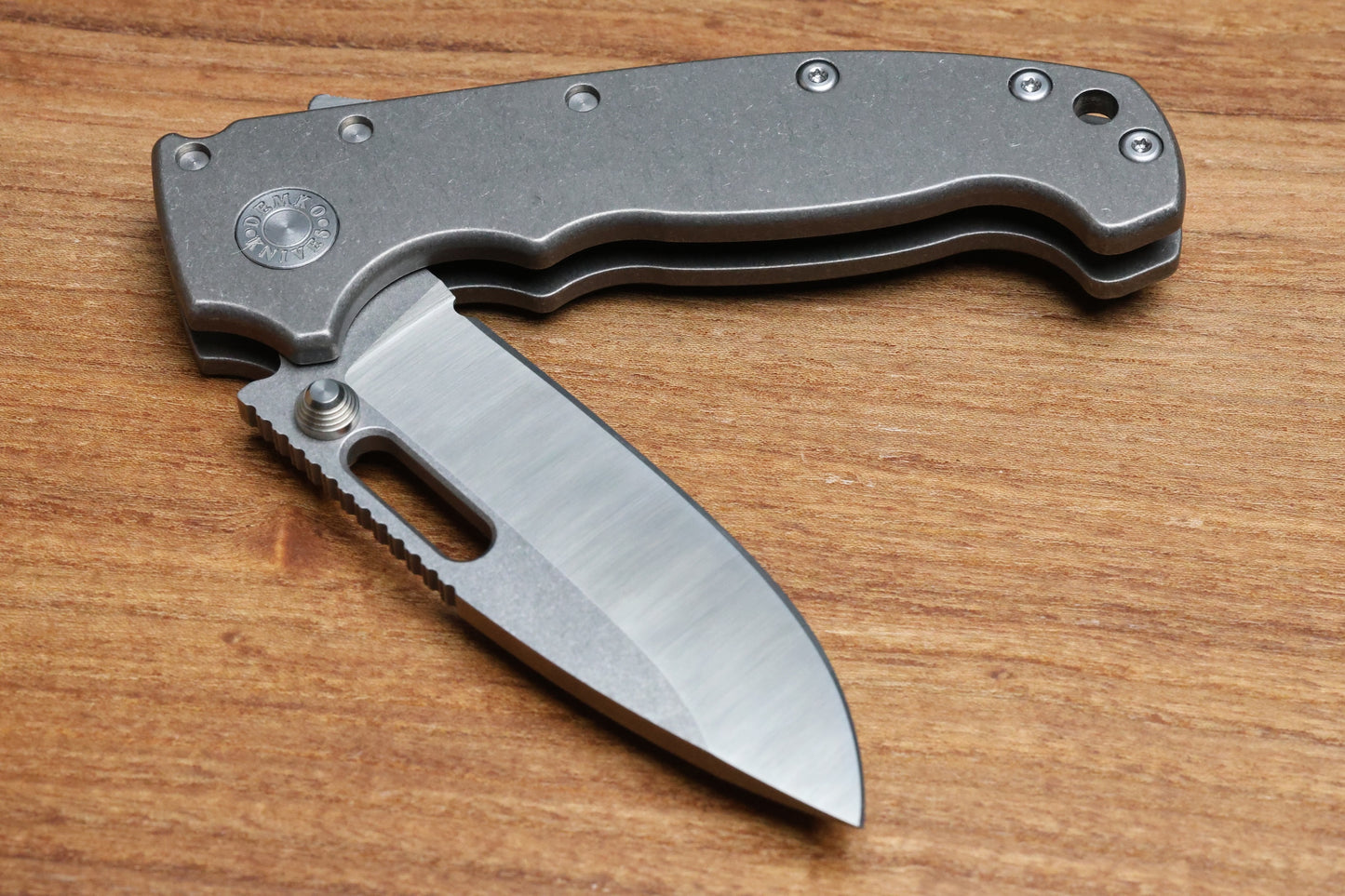 DEMKO KNIVES MG AD20 DROP POINT TWO TONE MAGNACUT & SMOOTH TITANIUM