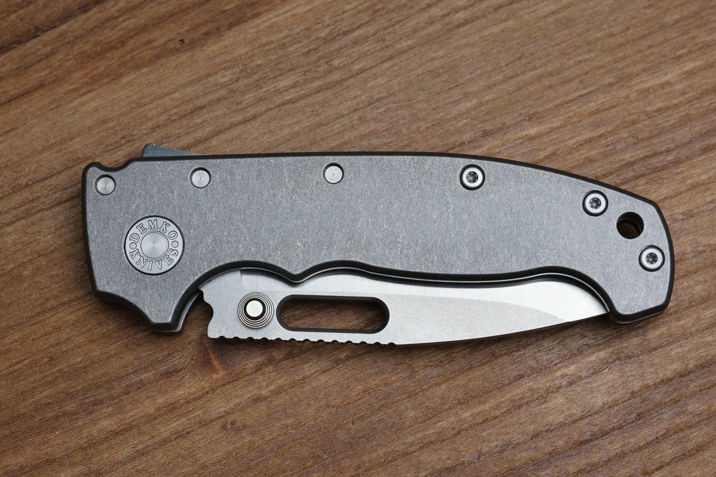 DEMKO KNIVES MG AD20 DROP POINT TWO TONE MAGNACUT & SMOOTH TITANIUM