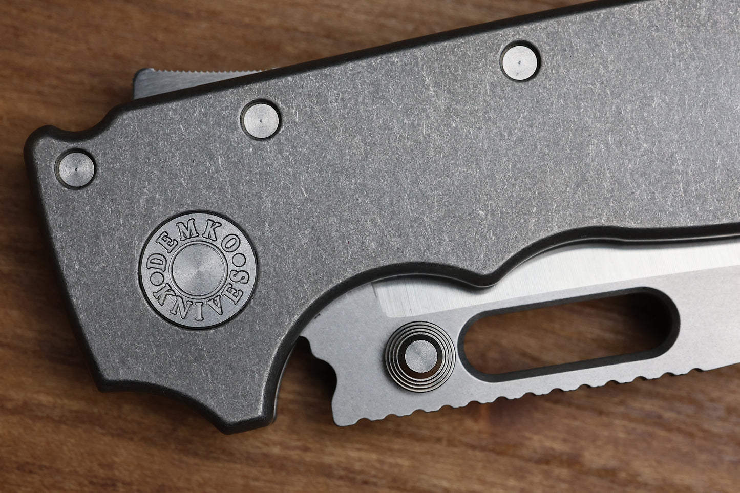 DEMKO KNIVES MG AD20 DROP POINT TWO TONE MAGNACUT & SMOOTH TITANIUM