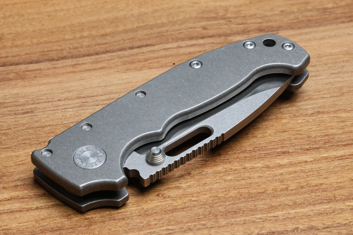 DEMKO KNIVES MG AD20 DROP POINT TWO TONE MAGNACUT & SMOOTH TITANIUM