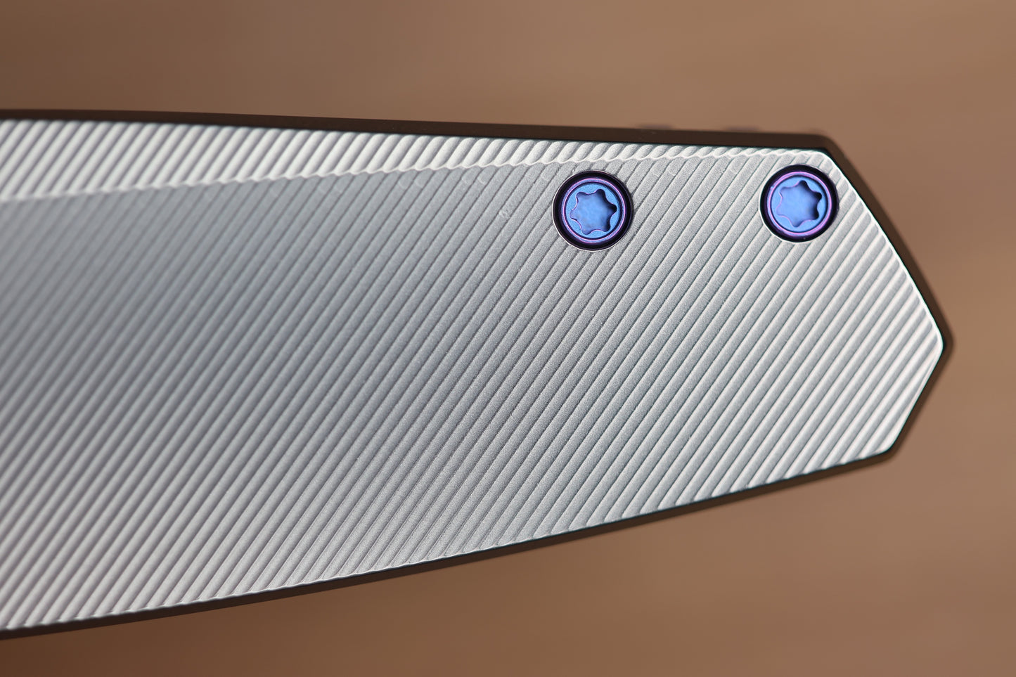 HOLT BLADEWORKS MORPHEUS PINSTRIPE TITANIUM UDDEHOLM VANAX SUPERCLEAN NEAR MIRROR BLADE #1933
