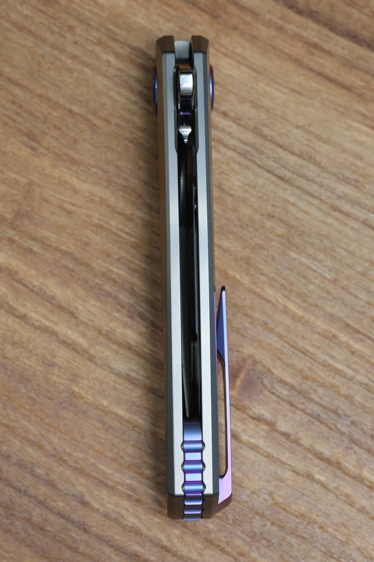 HOLT BLADEWORKS MORPHEUS PINSTRIPE TITANIUM UDDEHOLM VANAX SUPERCLEAN NEAR MIRROR BLADE #1933