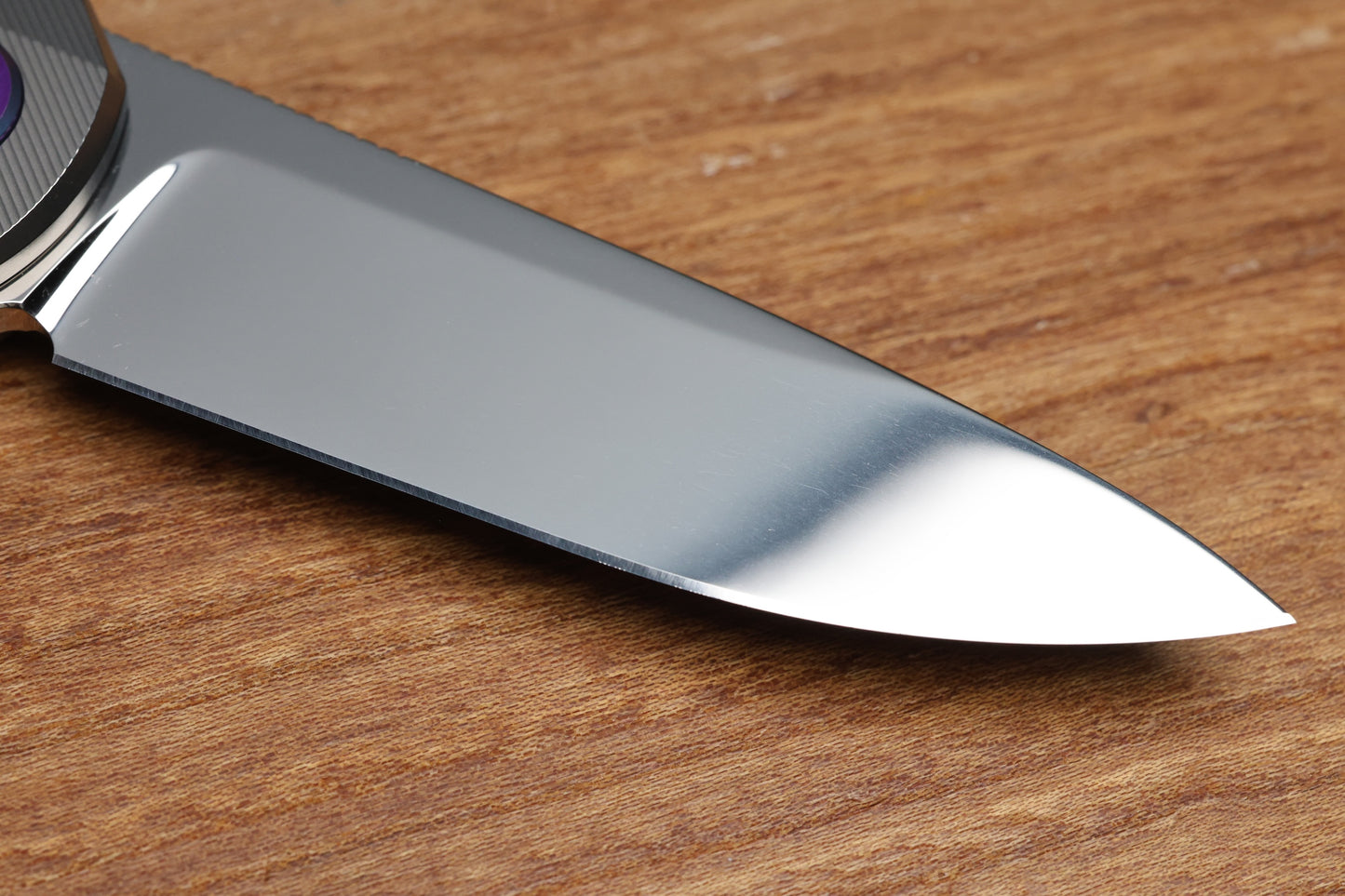 HOLT BLADEWORKS MORPHEUS PINSTRIPE TITANIUM UDDEHOLM VANAX SUPERCLEAN NEAR MIRROR BLADE #1933