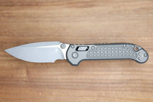MICROTECH KNIVES LUDT RAM-LOK W/ NATURAL CLEAR FRAG HANDLE & APOCALYPTIC DROP POINT 1135RL-10APFRNC