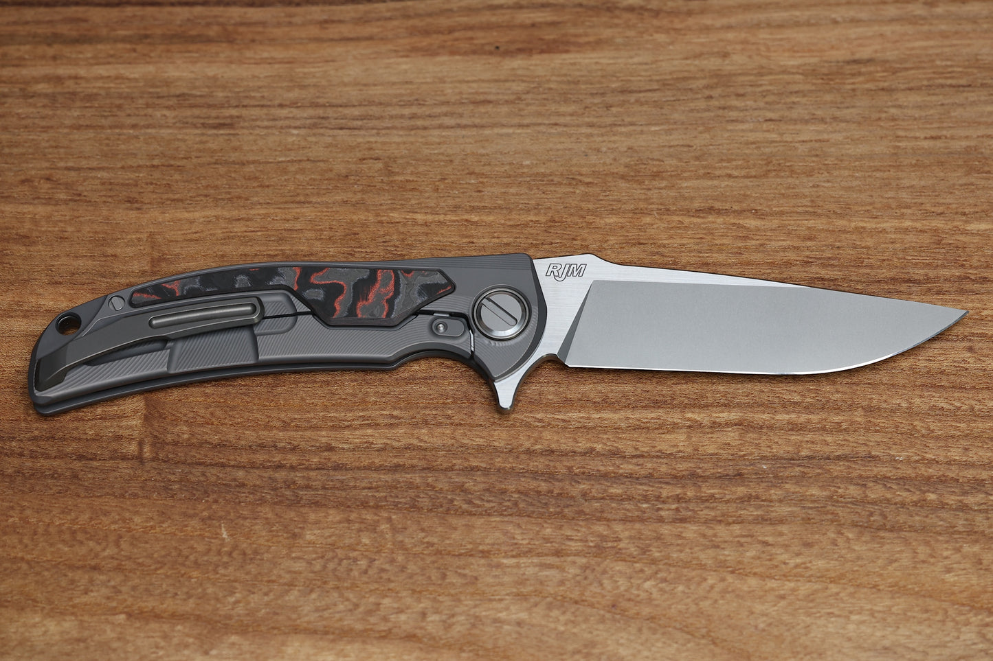 SHIROGOROV “LIMITED EDITION” RJ MARTIN DESIGN MOLTEN OVERKILL – MAGNACUT BLADE – TITANIUM HANDLE W/ LAVA & ASH CARBOTI INLAYS – SRRBS