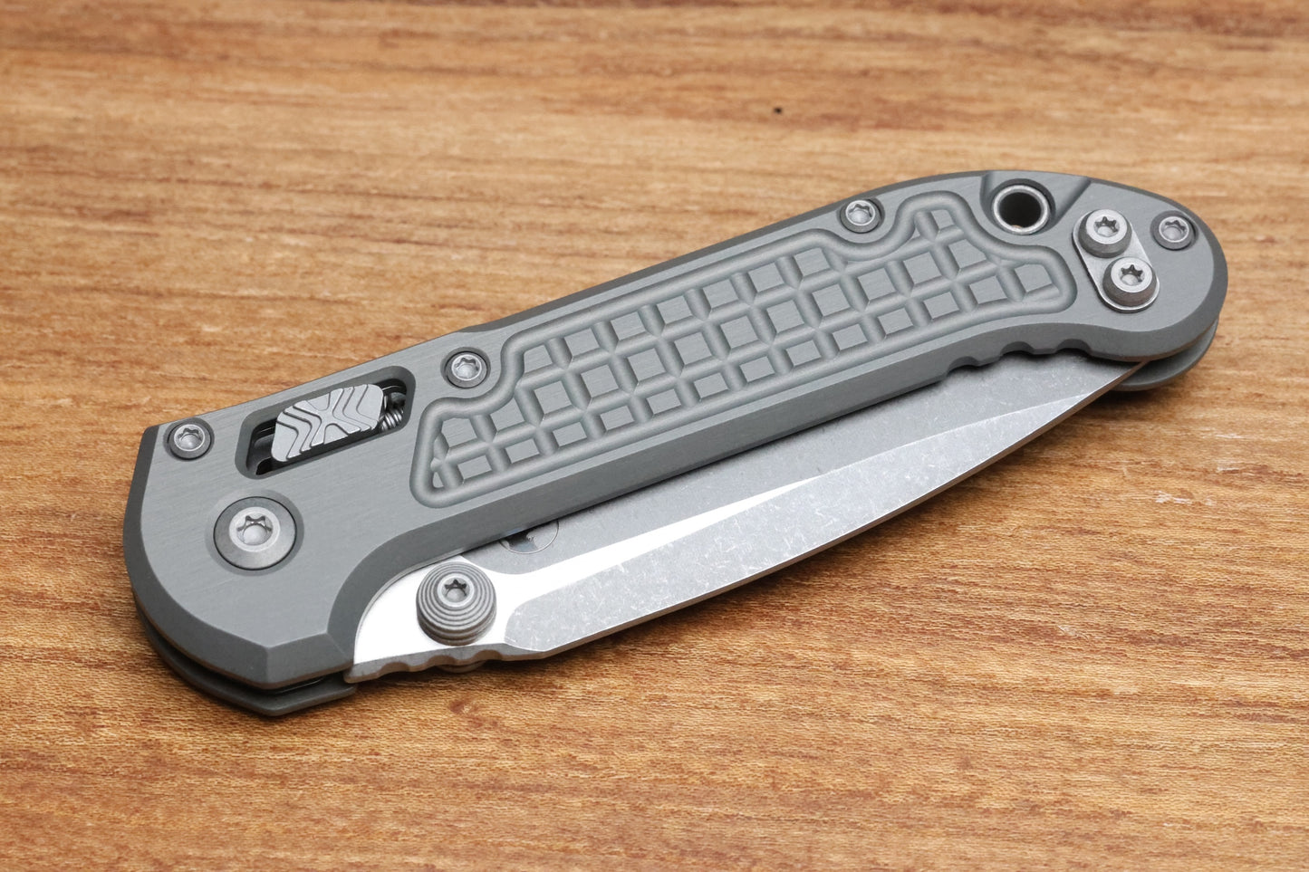 MICROTECH KNIVES LUDT RAM-LOK W/ NATURAL CLEAR FRAG HANDLE & APOCALYPTIC DROP POINT 1135RL-10APFRNC