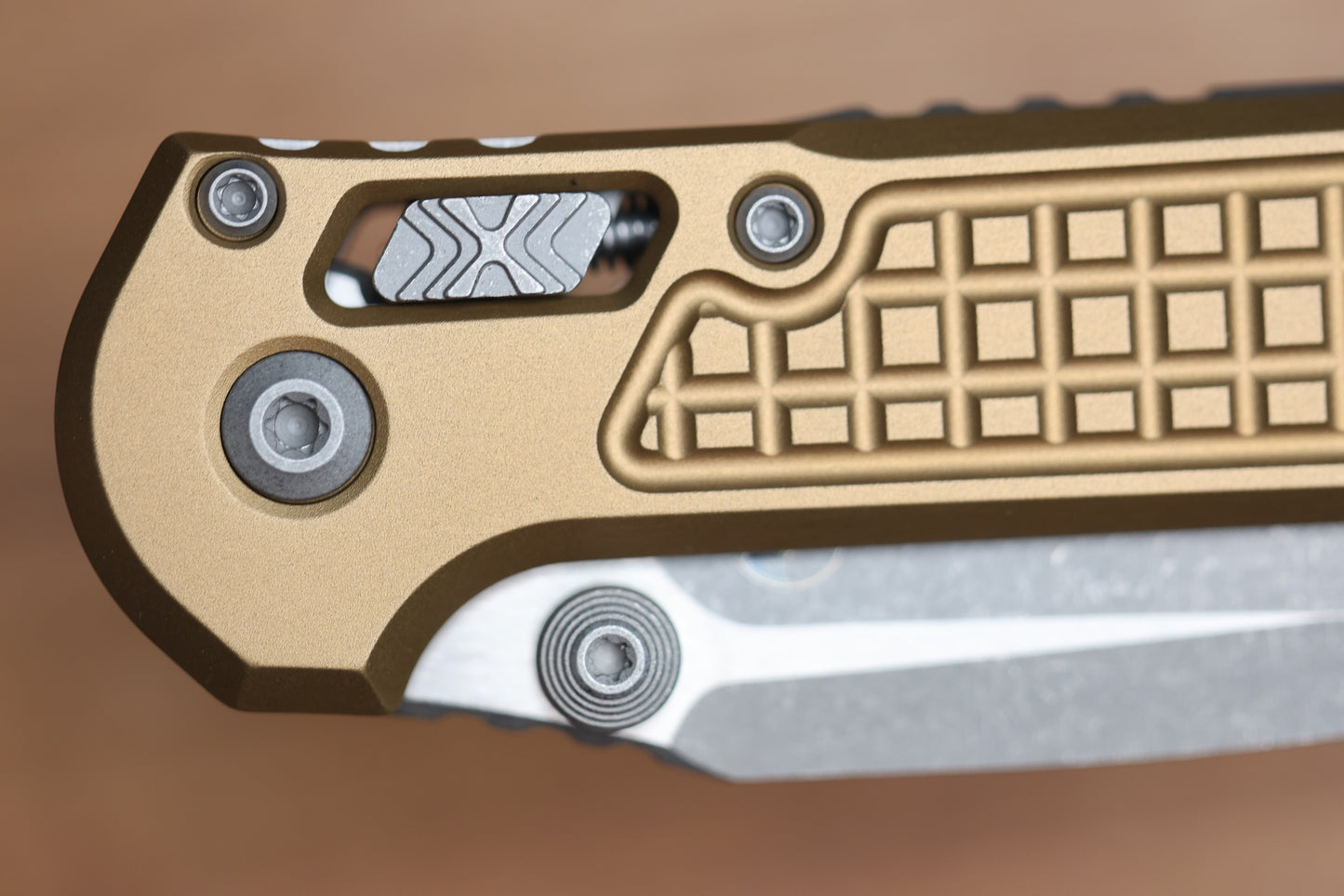 MICROTECH KNIVES LUDT RAM-LOK W/ TAN FRAG HANDLE & APOCALYPTIC DROP POINT 1135RL-10APFRTA