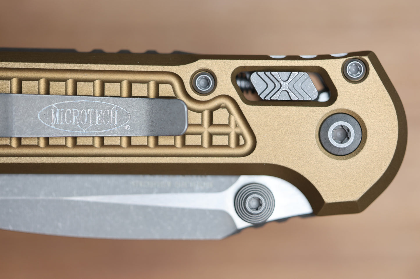 MICROTECH KNIVES LUDT RAM-LOK W/ TAN FRAG HANDLE & APOCALYPTIC DROP POINT 1135RL-10APFRTA