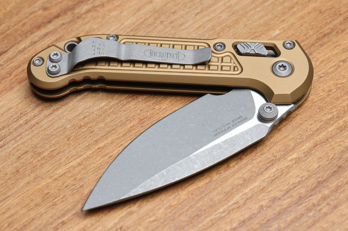 MICROTECH KNIVES LUDT RAM-LOK W/ TAN FRAG HANDLE & APOCALYPTIC DROP POINT 1135RL-10APFRTA