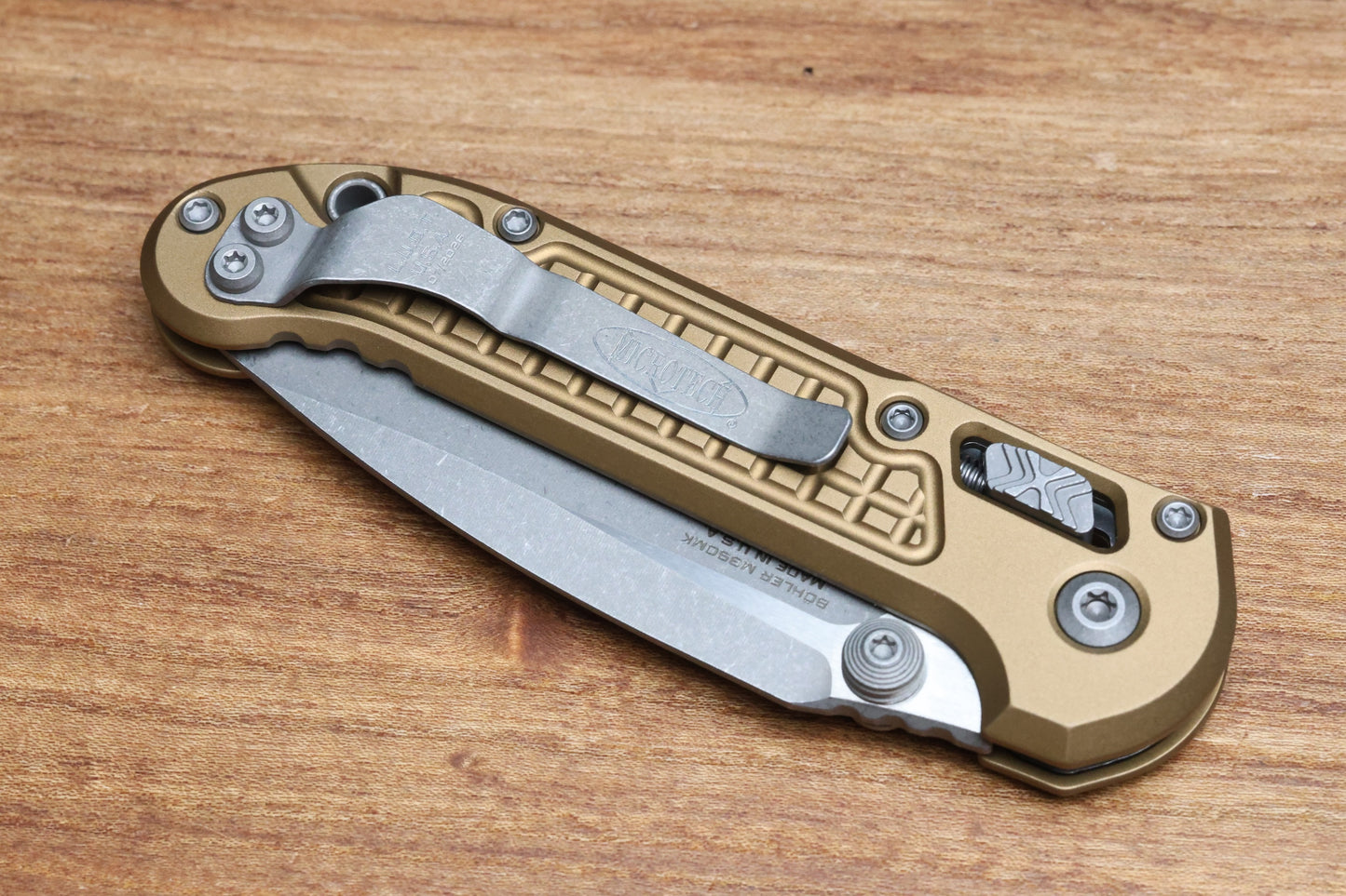 MICROTECH KNIVES LUDT RAM-LOK W/ TAN FRAG HANDLE & APOCALYPTIC DROP POINT 1135RL-10APFRTA