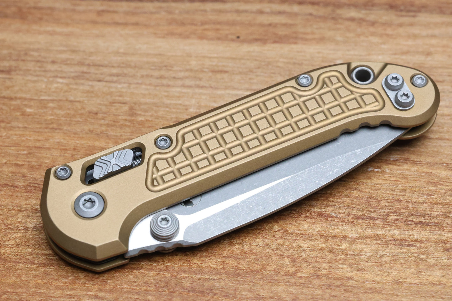 MICROTECH KNIVES LUDT RAM-LOK W/ TAN FRAG HANDLE & APOCALYPTIC DROP POINT 1135RL-10APFRTA