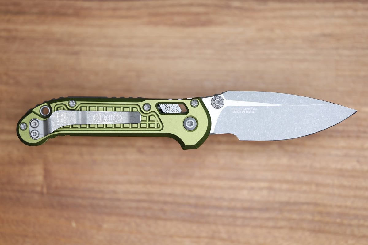 MICROTECH KNIVES LUDT RAM-LOK W/ OD GREEN FRAG HANDLE & APOCALYPTIC DROP POINT 1135RL-10APFROD