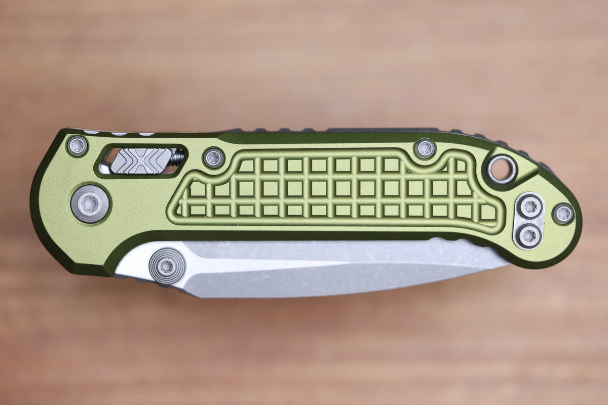 MICROTECH KNIVES LUDT RAM-LOK W/ OD GREEN FRAG HANDLE & APOCALYPTIC DROP POINT 1135RL-10APFROD