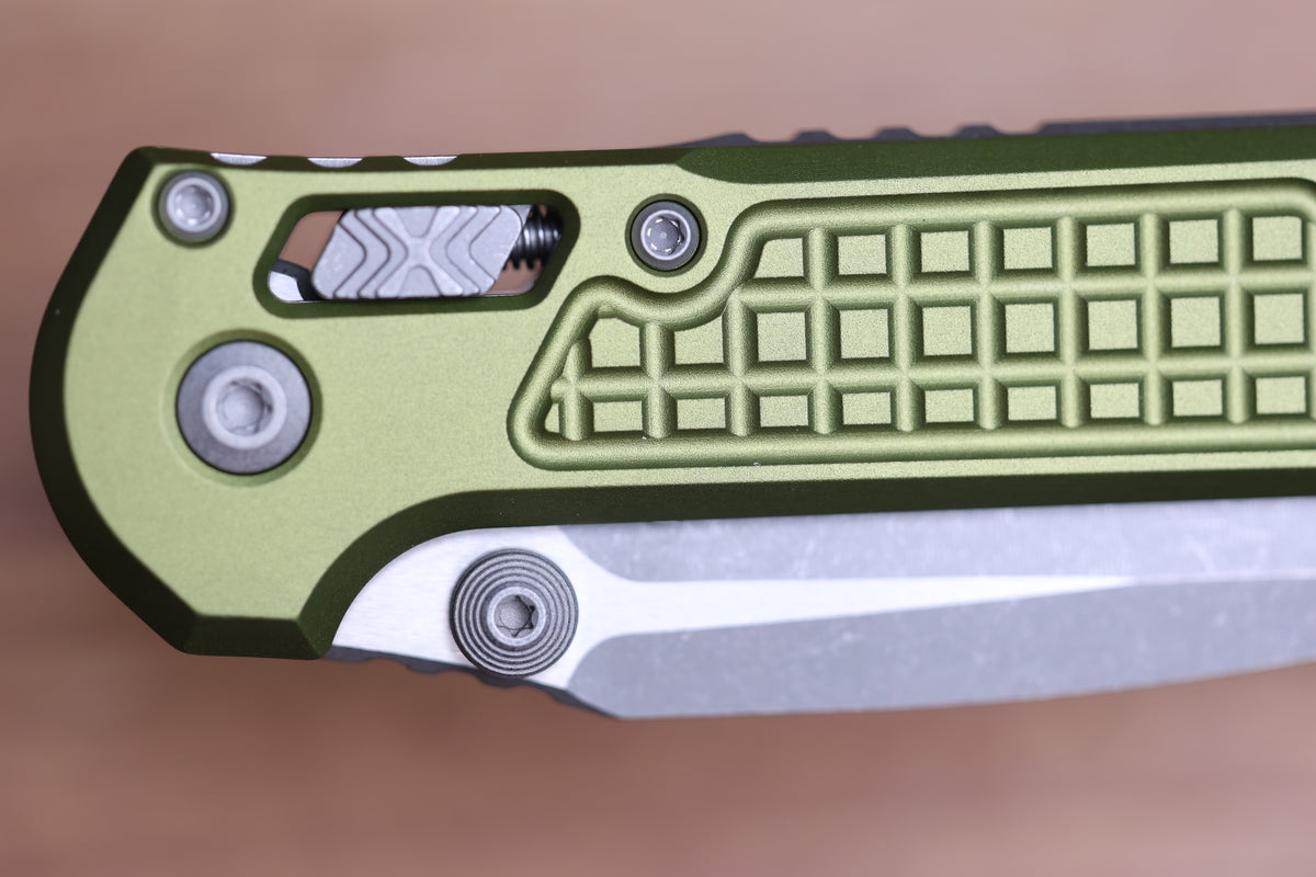 MICROTECH KNIVES LUDT RAM-LOK W/ OD GREEN FRAG HANDLE & APOCALYPTIC DROP POINT 1135RL-10APFROD