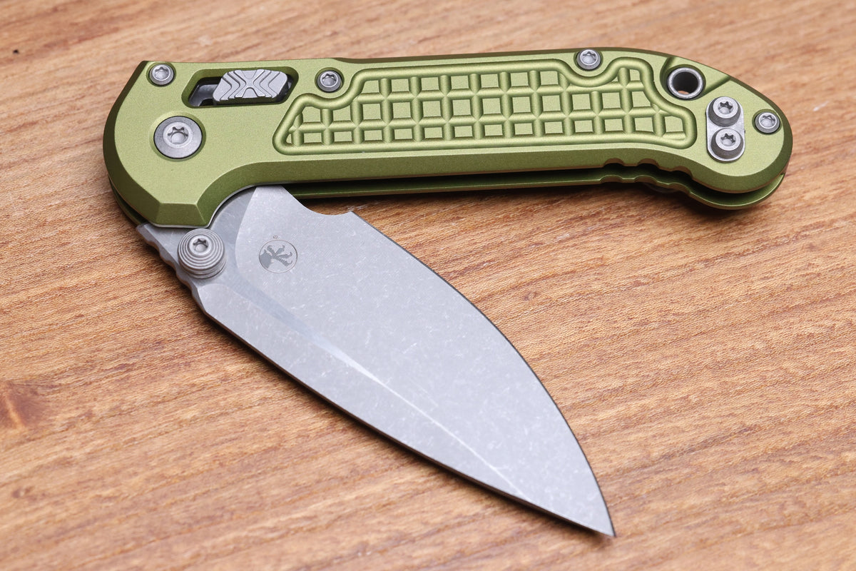 MICROTECH KNIVES LUDT RAM-LOK W/ OD GREEN FRAG HANDLE & APOCALYPTIC DROP POINT 1135RL-10APFROD