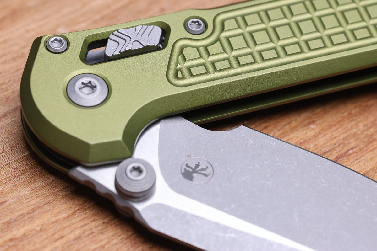 MICROTECH KNIVES LUDT RAM-LOK W/ OD GREEN FRAG HANDLE & APOCALYPTIC DROP POINT 1135RL-10APFROD