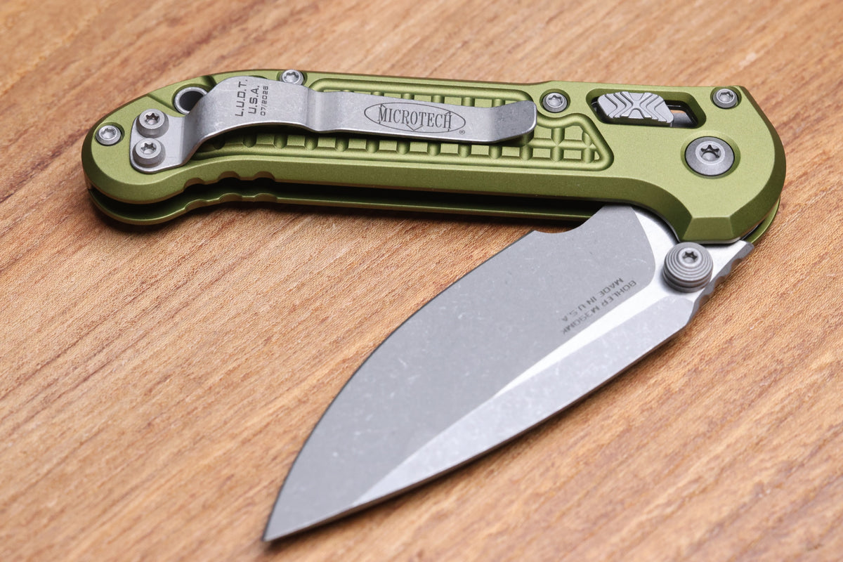 MICROTECH KNIVES LUDT RAM-LOK W/ OD GREEN FRAG HANDLE & APOCALYPTIC DROP POINT 1135RL-10APFROD