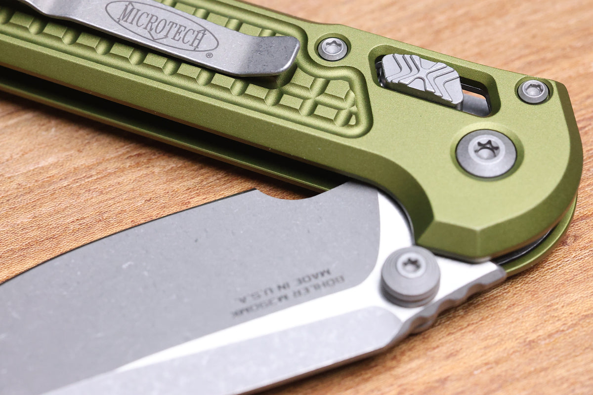 MICROTECH KNIVES LUDT RAM-LOK W/ OD GREEN FRAG HANDLE & APOCALYPTIC DROP POINT 1135RL-10APFROD
