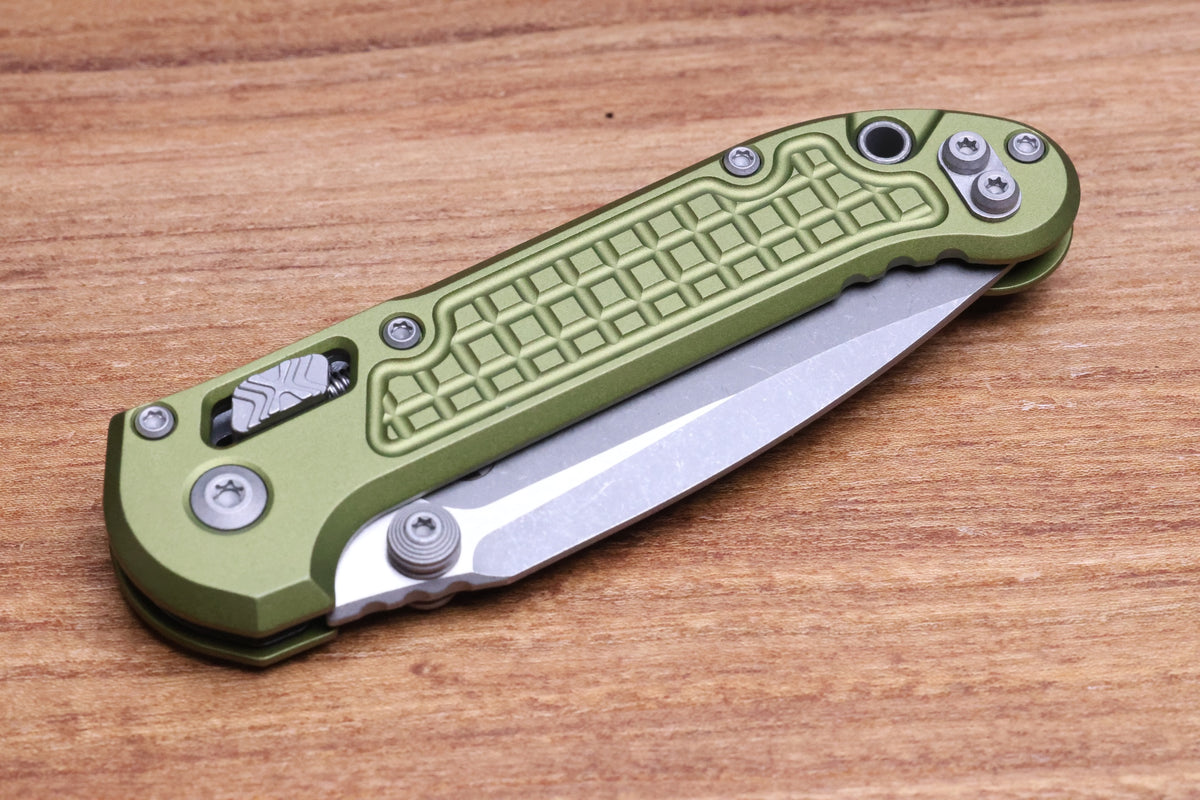 MICROTECH KNIVES LUDT RAM-LOK W/ OD GREEN FRAG HANDLE & APOCALYPTIC DROP POINT 1135RL-10APFROD
