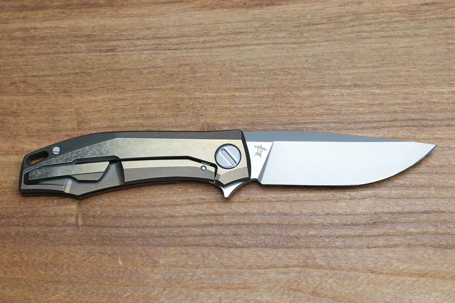 SHIROGOROV RKMP B - M398 BLADE - BRONZE TITANIUM HANDLE - SRRBS (CHARLES MARLOWE DESIGN)