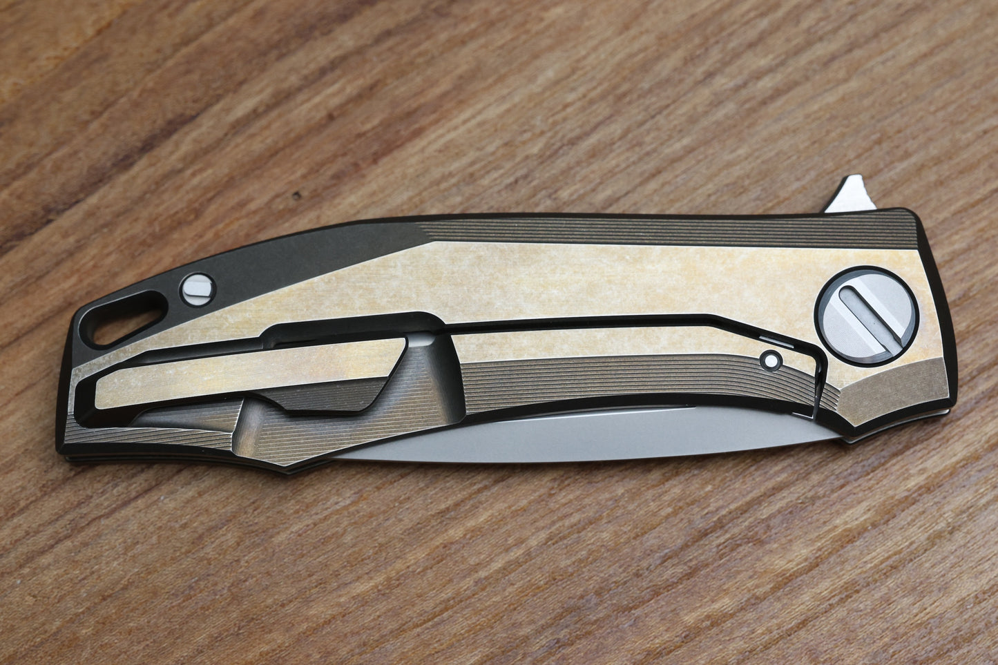 SHIROGOROV RKMP B - M398 BLADE - BRONZE TITANIUM HANDLE - SRRBS (CHARLES MARLOWE DESIGN)