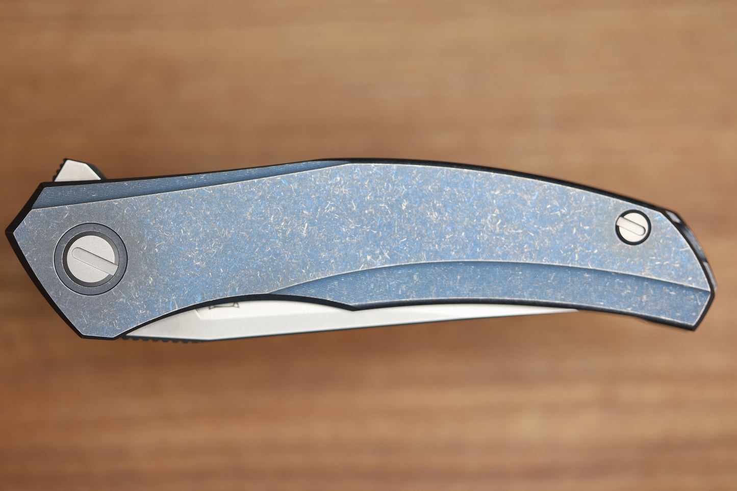 SHIROGOROV URSUS Q95 TI - BLUE TITANIUM HANDLE - ELMAX BLADE - MRBS