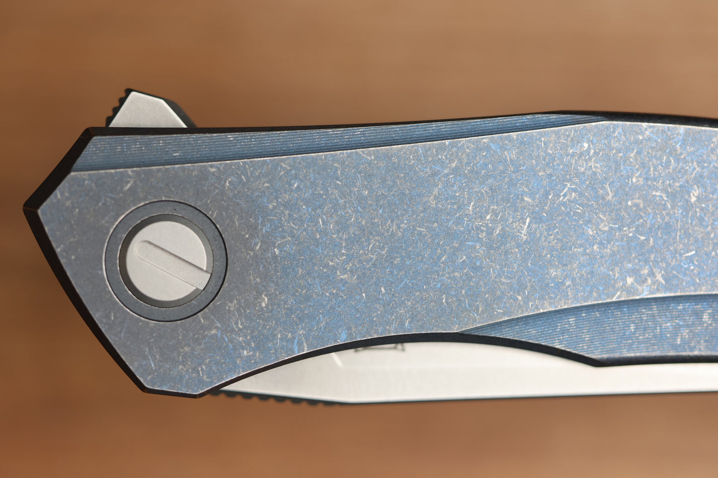 SHIROGOROV URSUS Q95 TI - BLUE TITANIUM HANDLE - ELMAX BLADE - MRBS