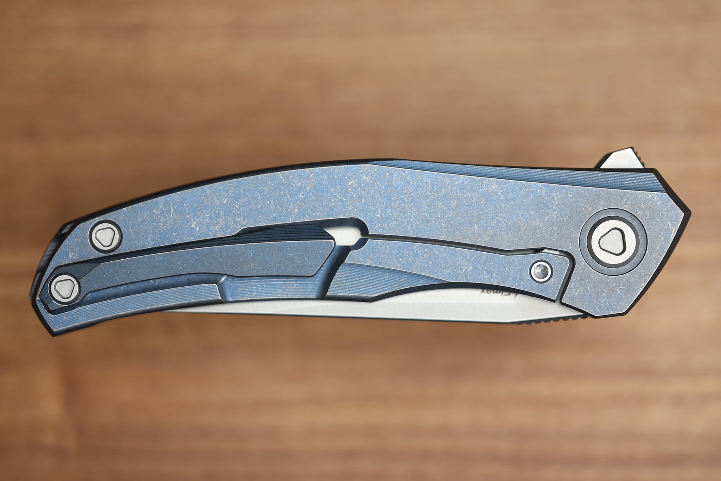 SHIROGOROV URSUS Q95 TI - BLUE TITANIUM HANDLE - ELMAX BLADE - MRBS