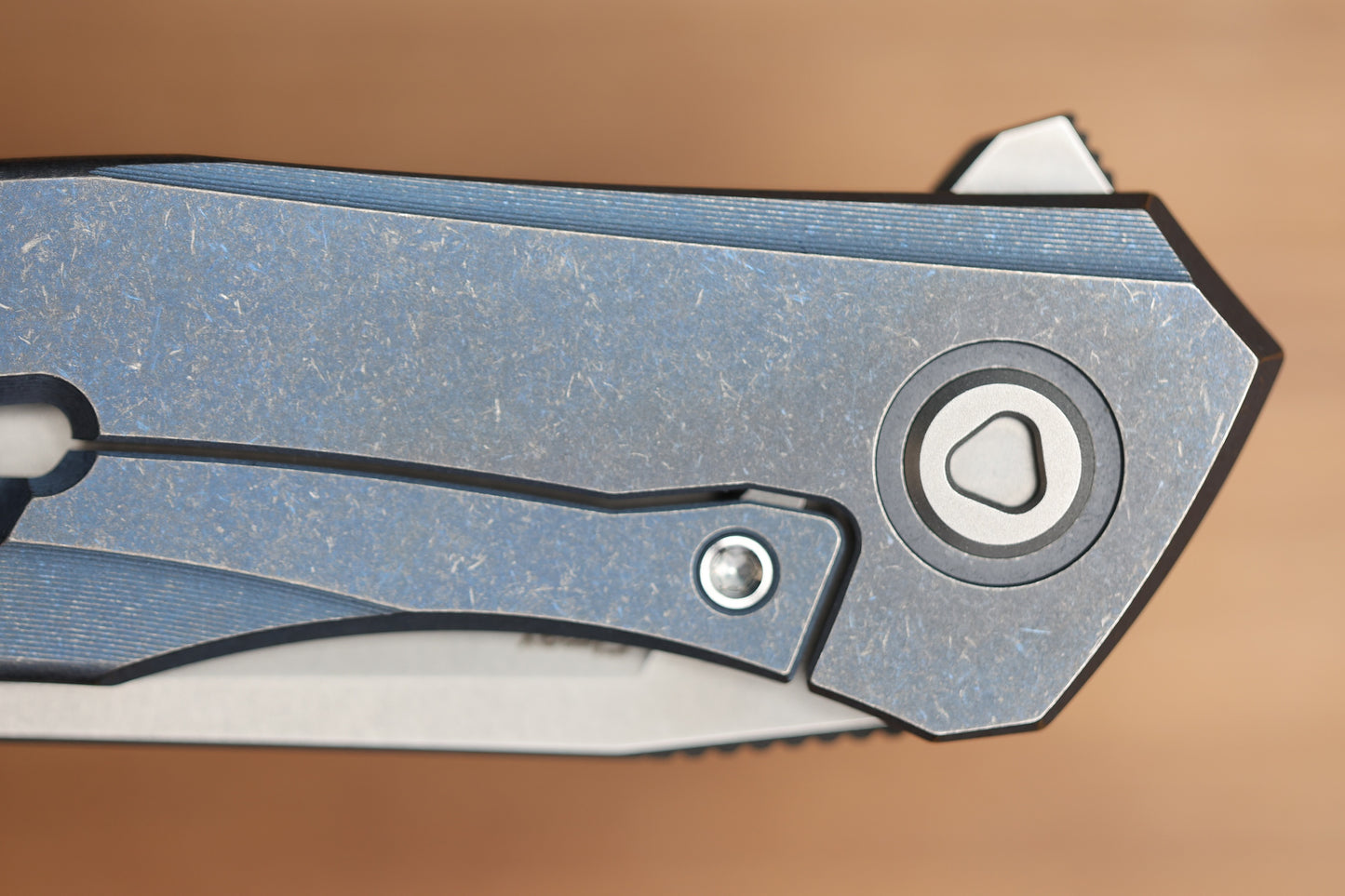 SHIROGOROV URSUS Q95 TI - BLUE TITANIUM HANDLE - ELMAX BLADE - MRBS