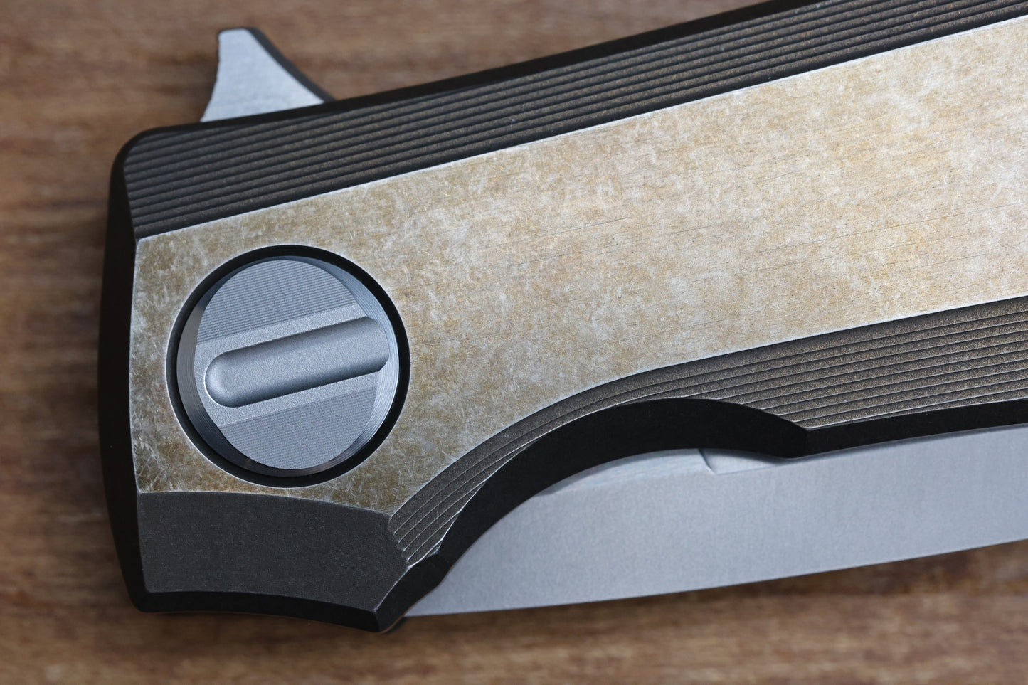 SHIROGOROV RKMP B - M398 BLADE - BRONZE TITANIUM HANDLE - SRRBS (CHARLES MARLOWE DESIGN)