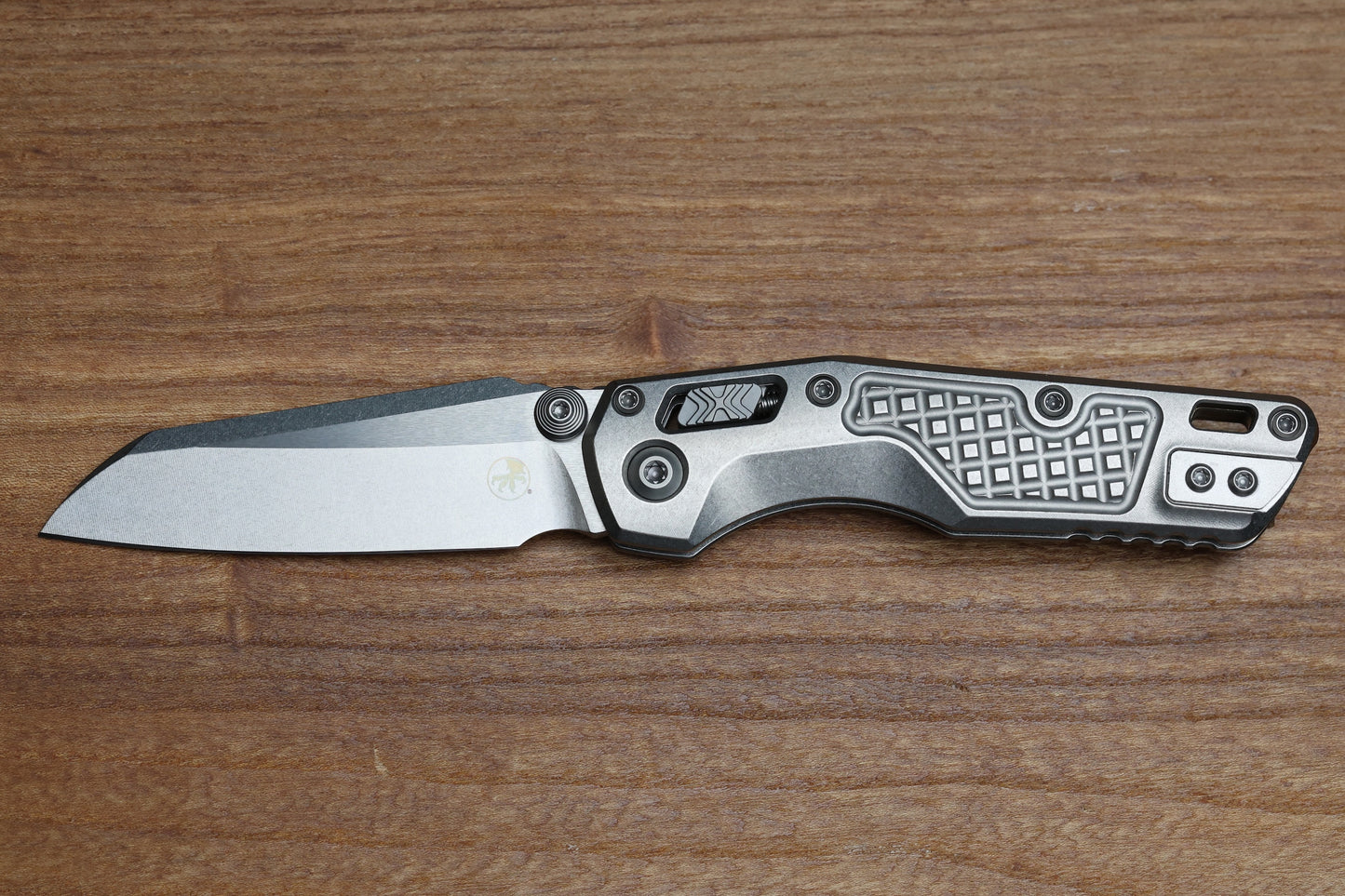 MICROTECH MARFIONE SELECT MSI RAM LOK MINI FLUTED TITANIUM HANDLES W/ BRONZE/DOUBLE VAPOR ACCENTS & STONEWASH M390MK 210M-10FRMS2