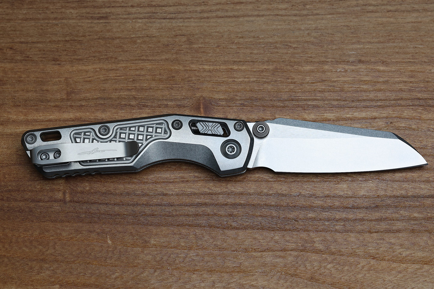 MICROTECH MARFIONE SELECT MSI RAM LOK MINI FLUTED TITANIUM HANDLES W/ BRONZE/DOUBLE VAPOR ACCENTS & STONEWASH M390MK 210M-10FRMS2