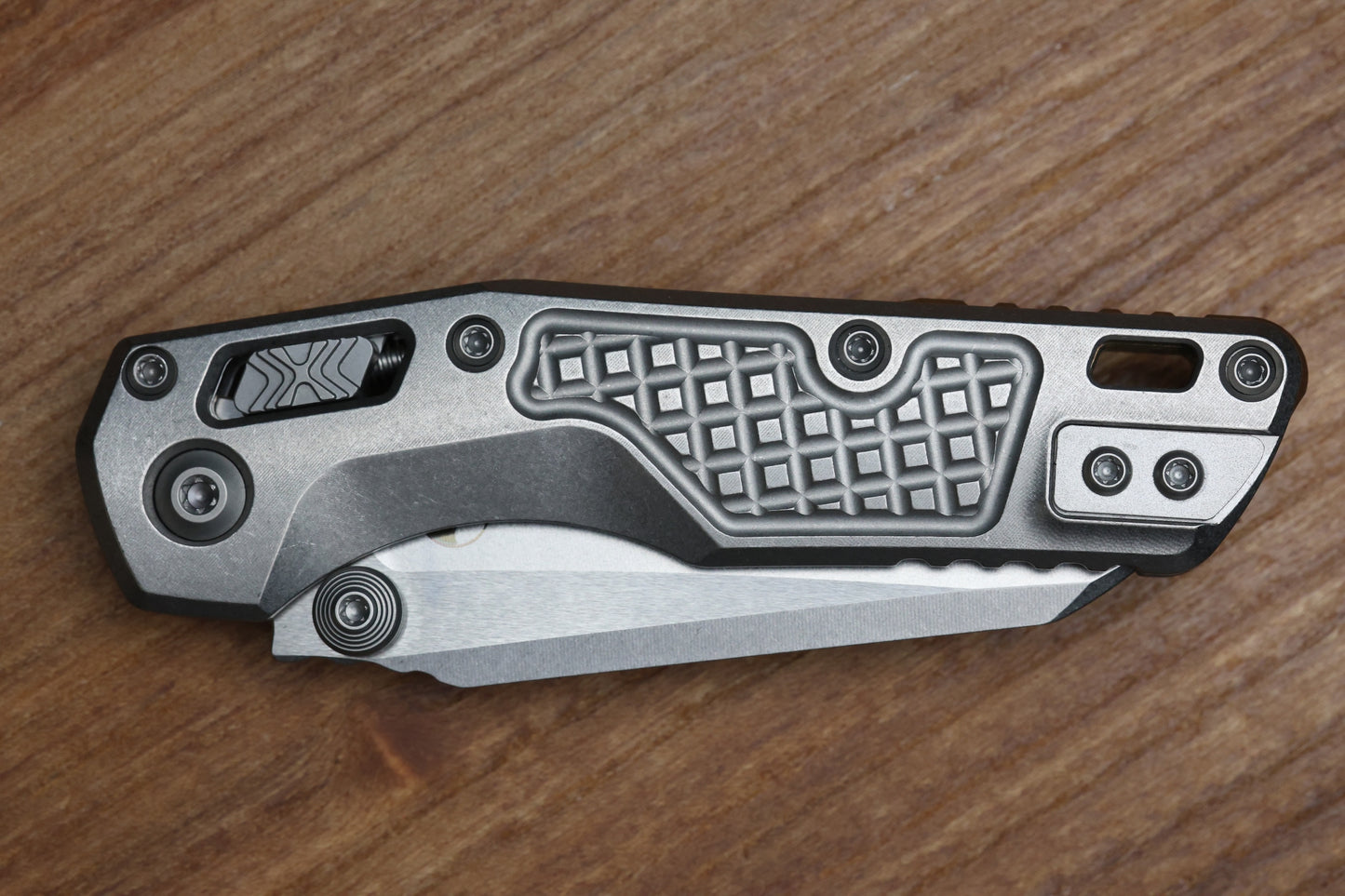 MICROTECH MARFIONE SELECT MSI RAM LOK MINI FLUTED TITANIUM HANDLES W/ BRONZE/DOUBLE VAPOR ACCENTS & STONEWASH M390MK 210M-10FRMS2