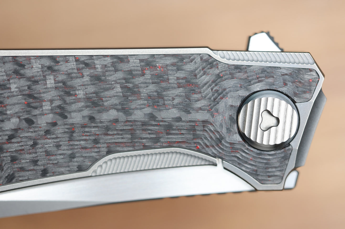 SHIROGOROV PIKE - MAGNACUT BLADE - TITANIUM/RED CARBON FIBER - MRBS (DMITRY SINKEVICH DESIGN)