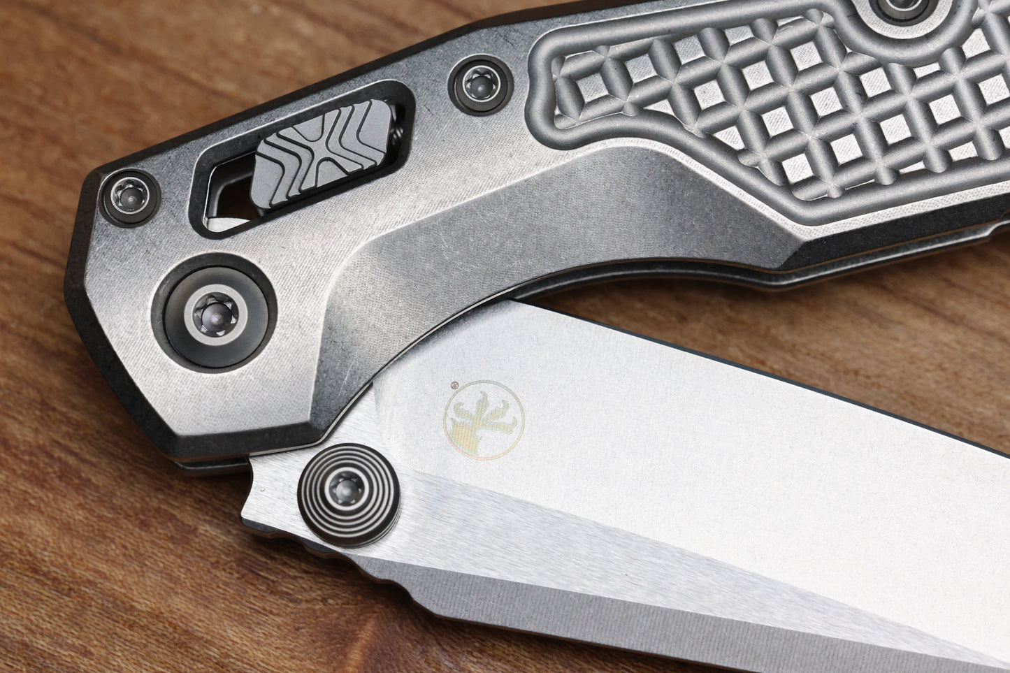 MICROTECH MARFIONE SELECT MSI RAM LOK MINI FLUTED TITANIUM HANDLES W/ BRONZE/DOUBLE VAPOR ACCENTS & STONEWASH M390MK 210M-10FRMS2