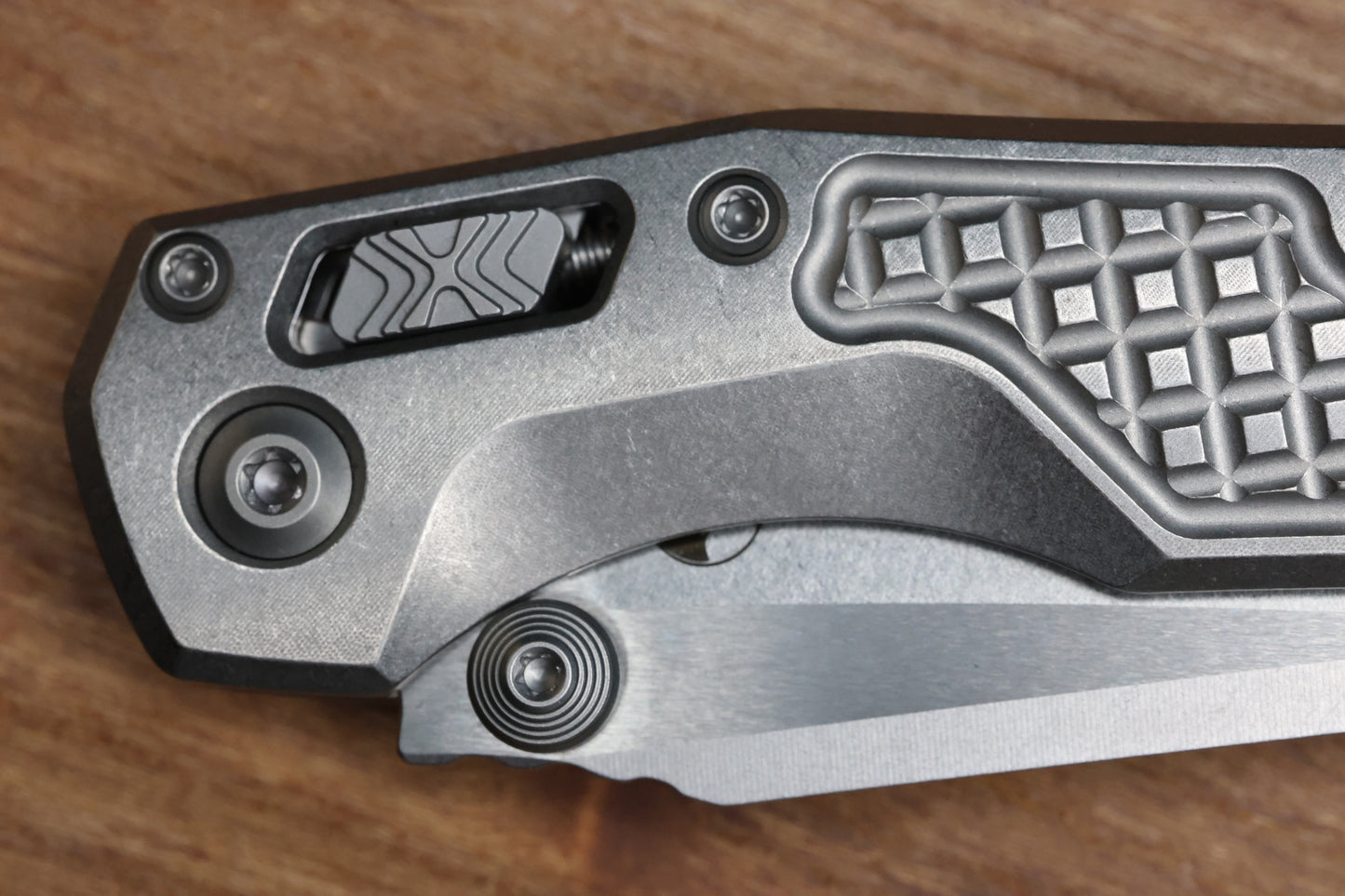 MICROTECH MARFIONE SELECT MSI RAM LOK MINI FLUTED TITANIUM HANDLES W/ BRONZE/DOUBLE VAPOR ACCENTS & STONEWASH M390MK 210M-10FRMS2