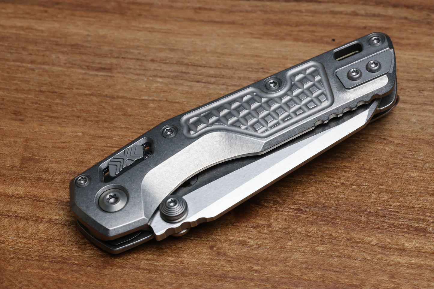 MICROTECH MARFIONE SELECT MSI RAM LOK MINI FLUTED TITANIUM HANDLES W/ BRONZE/DOUBLE VAPOR ACCENTS & STONEWASH M390MK 210M-10FRMS2