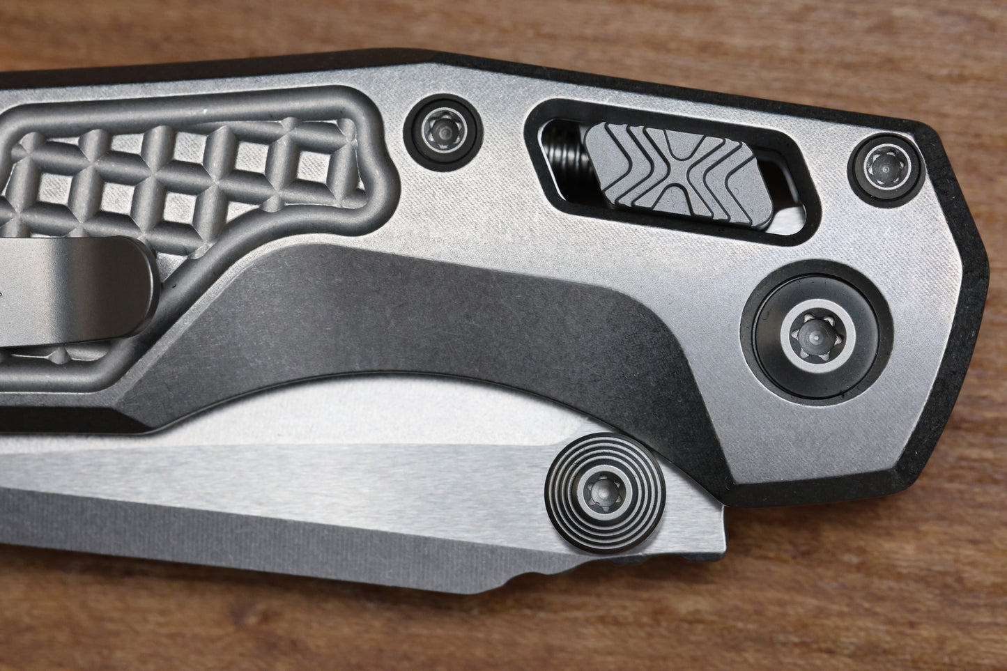 MICROTECH MARFIONE SELECT MSI RAM LOK MINI FLUTED TITANIUM HANDLES W/ BRONZE/DOUBLE VAPOR ACCENTS & STONEWASH M390MK 210M-10FRMS2